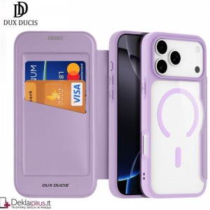 Dux Ducis Skin X Pro dirbtinos odos violetinis dėklas su magsafe (Apple Iphone 17 Pro Max/18 Pro Max)